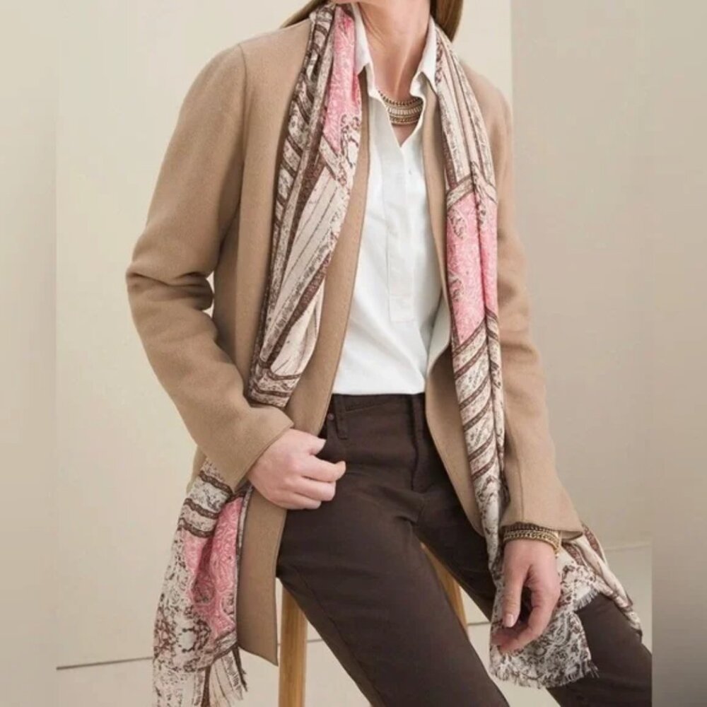 NWT Chico’s Reversible Plush Jacket Plus Size 3 Tan and Ivory